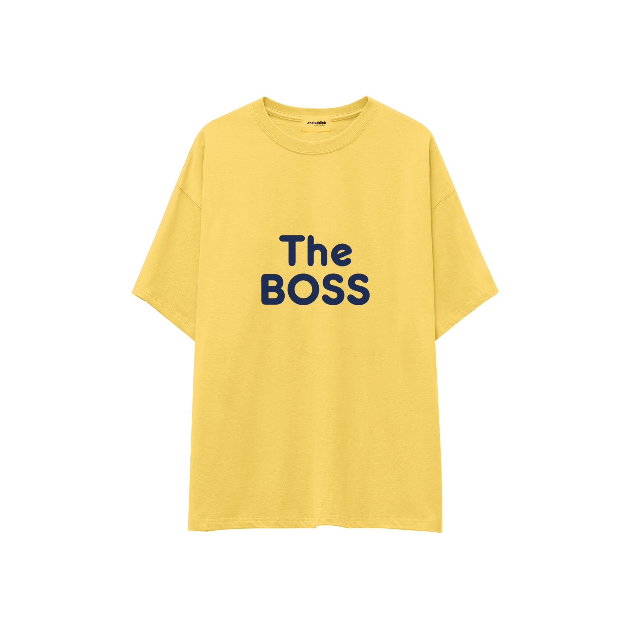 The Boss Oversize Tişört — Sarı — ön görünüm