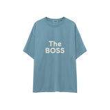 The Boss Oversize Tişört — Çelik Mavi — ön görünüm