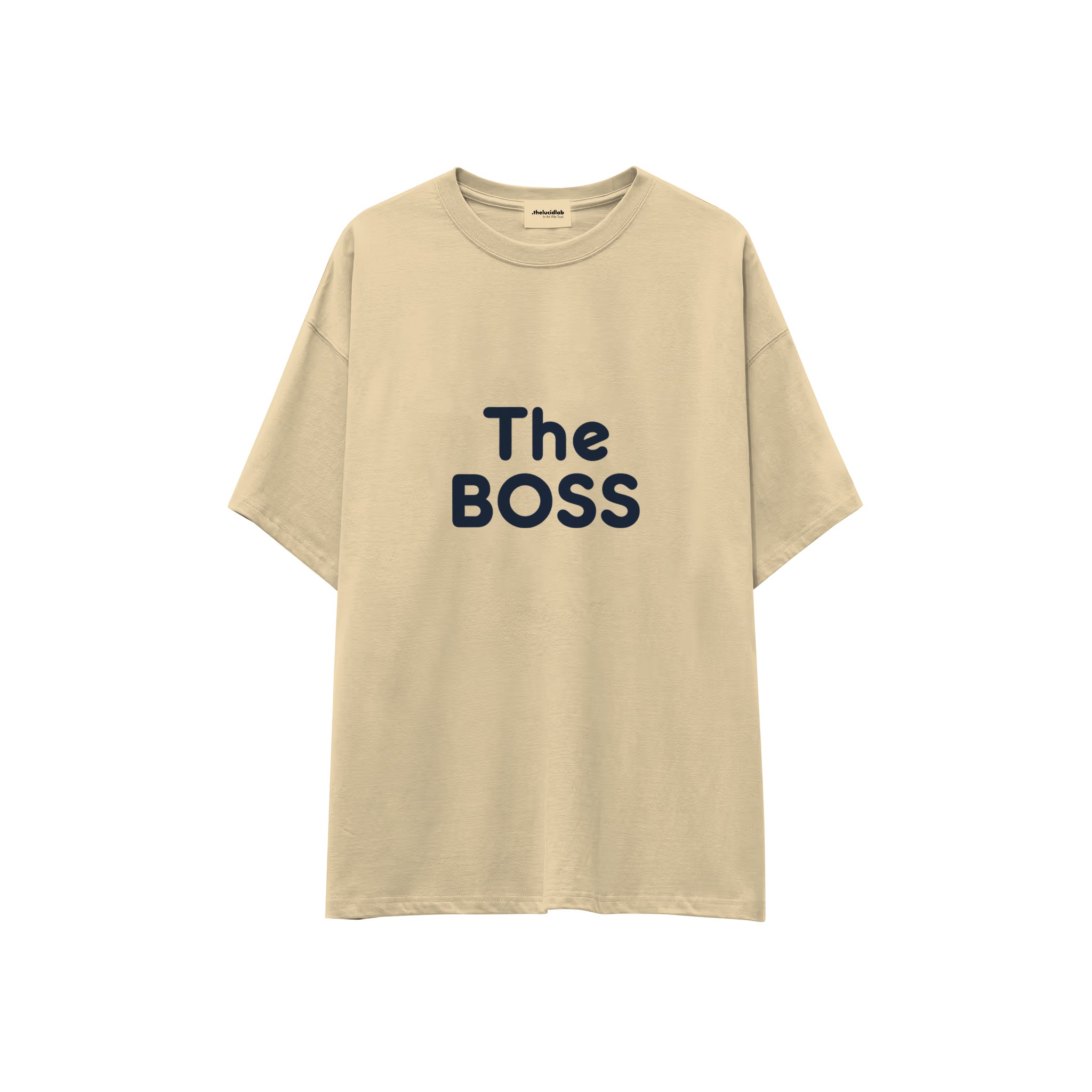 The Boss Oversize Tişört — Krem — ön görünüm