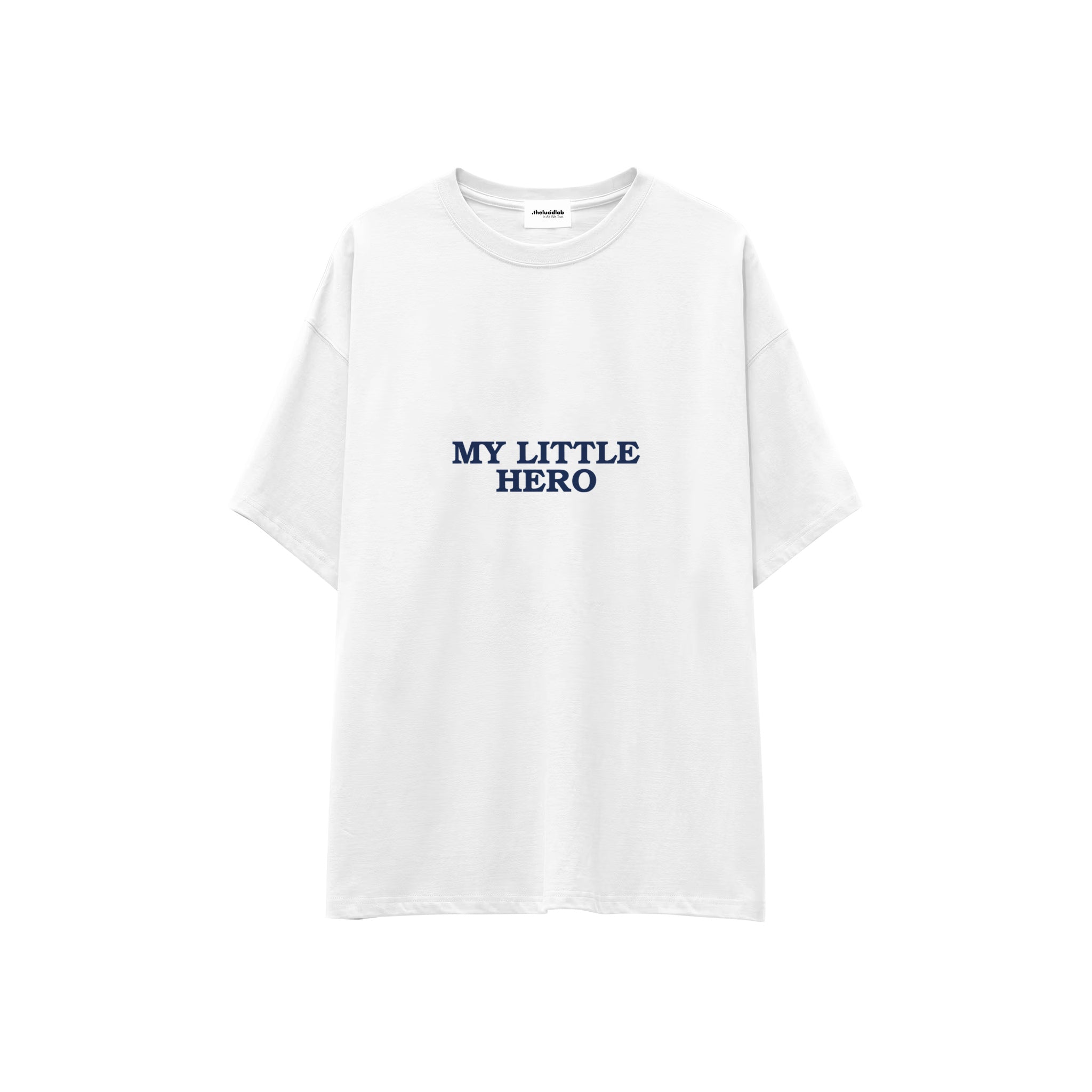 My Little Hero Oversize Tişört — Beyaz — ön görünüm