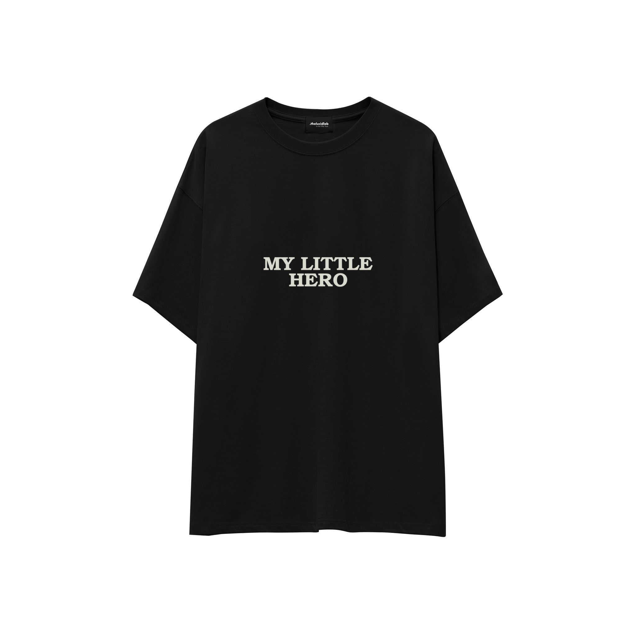 My Little Hero Oversize Tişört — Siyah — ön görünüm