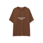 My Little Hero Oversize Tişört — Kahverengi — ön görünüm