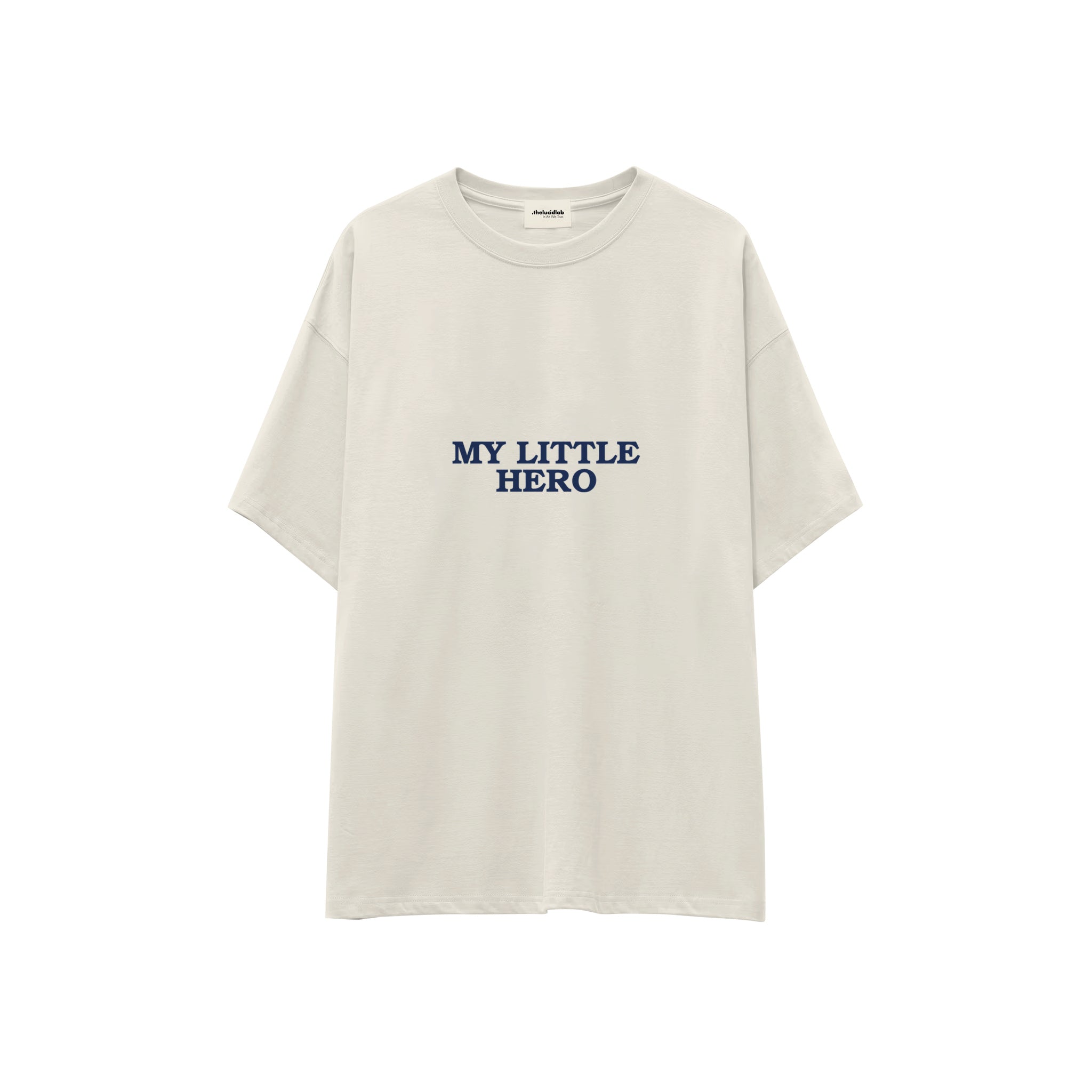 My Little Hero Oversize Tişört — Ekru — ön görünüm