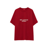 My Little Hero Oversize Tişört — Kırmızı — ön görünüm