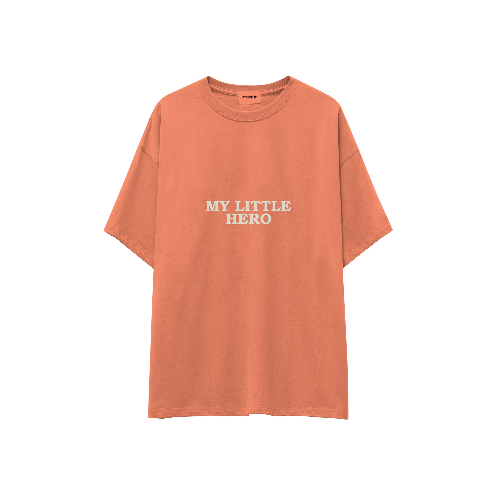 My Little Hero Oversize Tişört — Somon — ön görünüm