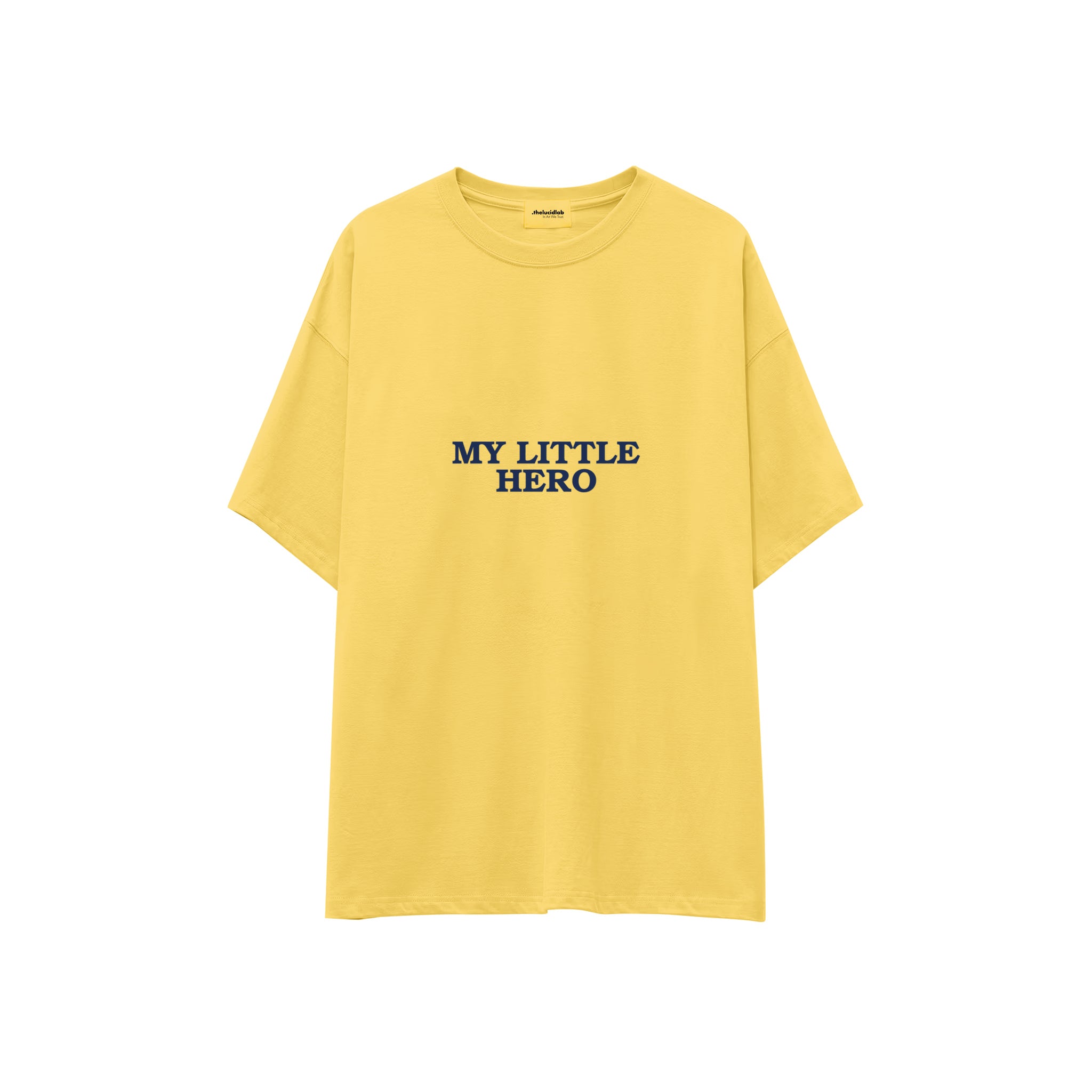 My Little Hero Oversize Tişört — Sarı — ön görünüm