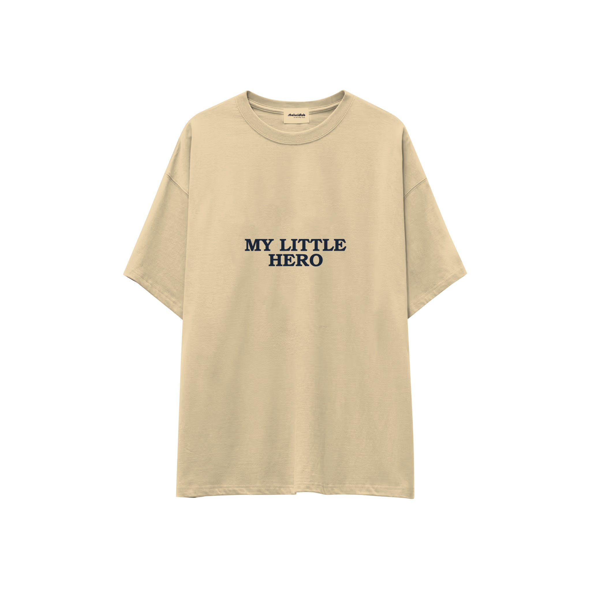 My Little Hero Oversize Tişört — Krem — ön görünüm