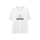 Papitan Oversize Tişört — Beyaz — ön görünüm