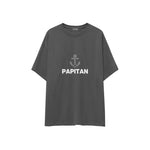 Papitan Oversize Tişört — Antrasit — ön görünüm