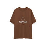 Papitan Oversize Tişört — Kahverengi — ön görünüm