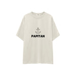 Papitan Oversize Tişört — Ekru — ön görünüm