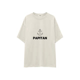 Papitan Oversize Tişört — Ekru — ön görünüm