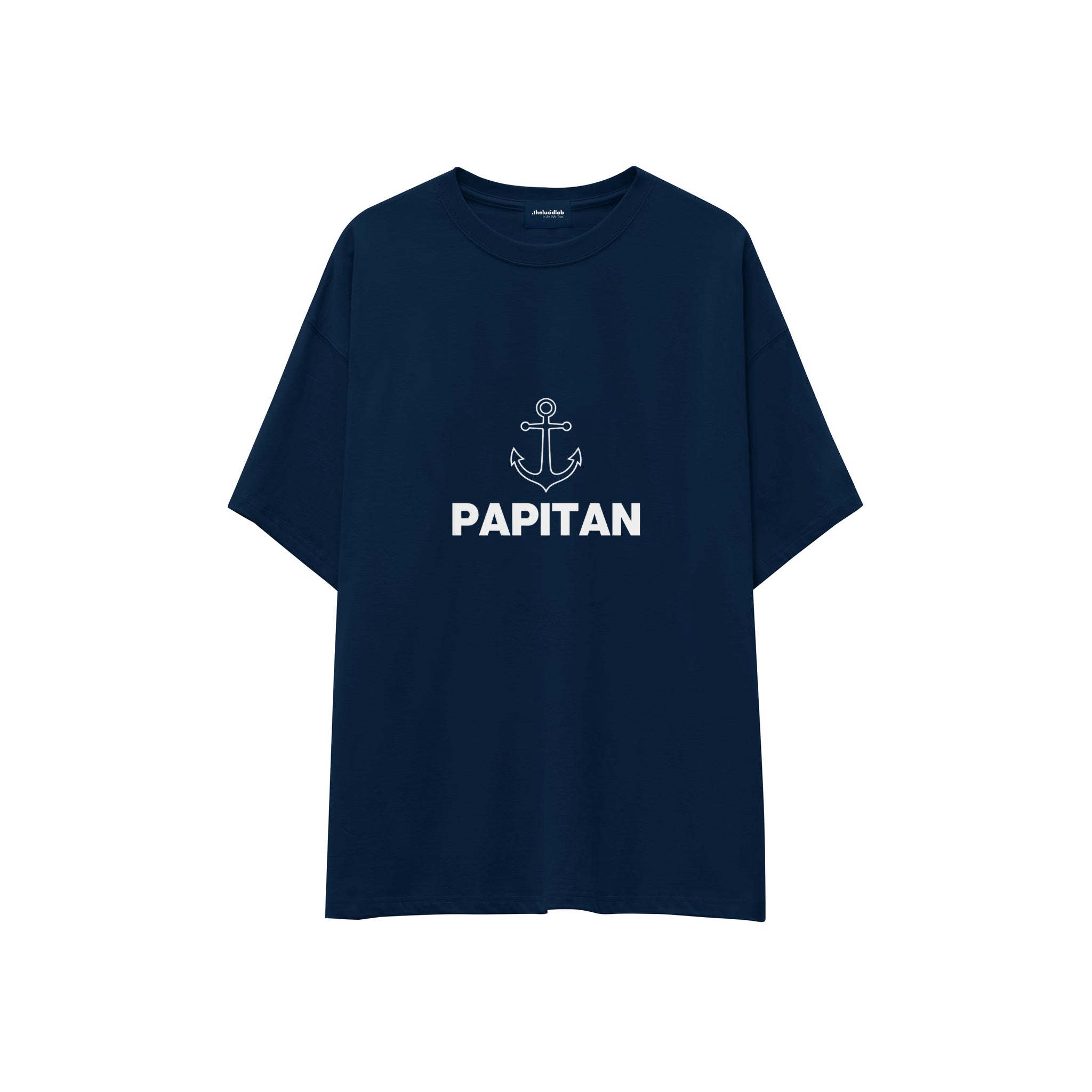 Papitan Oversize Tişört — Lacivert — ön görünüm