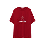 Papitan Oversize Tişört — Kırmızı — ön görünüm