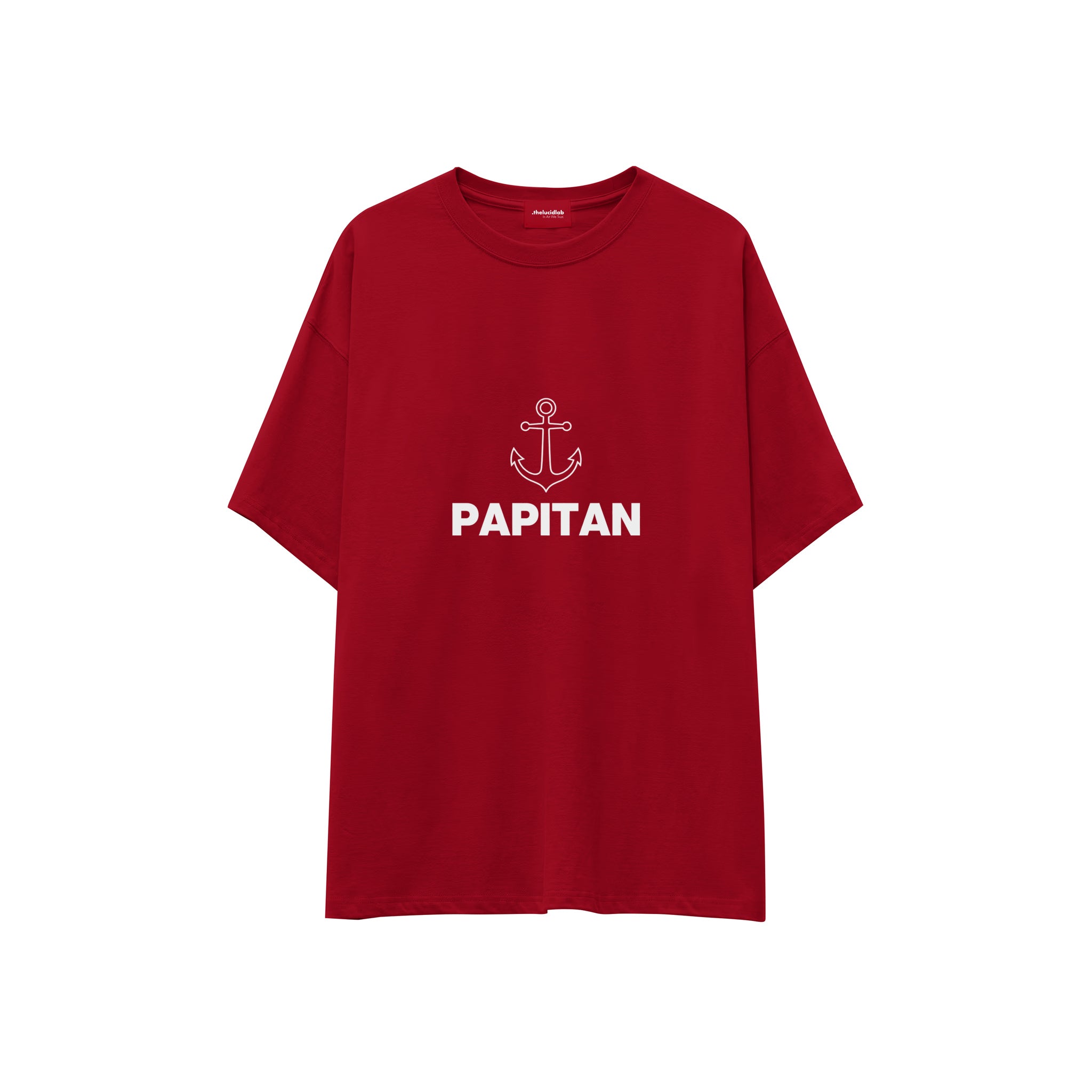 Papitan Oversize Tişört — Kırmızı — ön görünüm