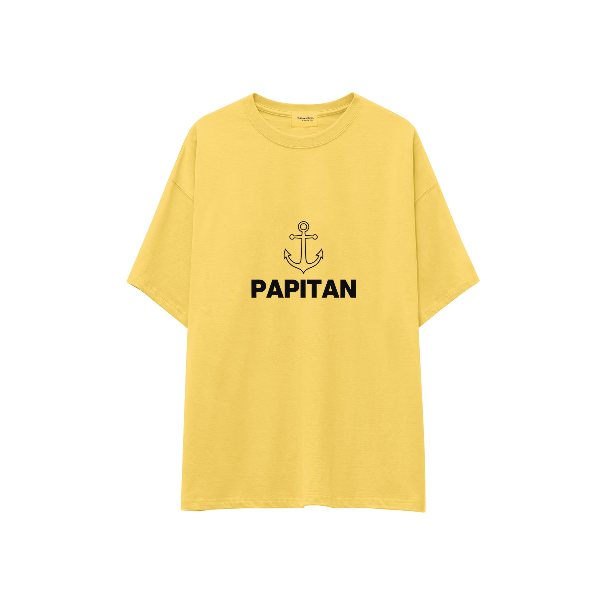 Papitan Oversize Tişört — Sarı — ön görünüm