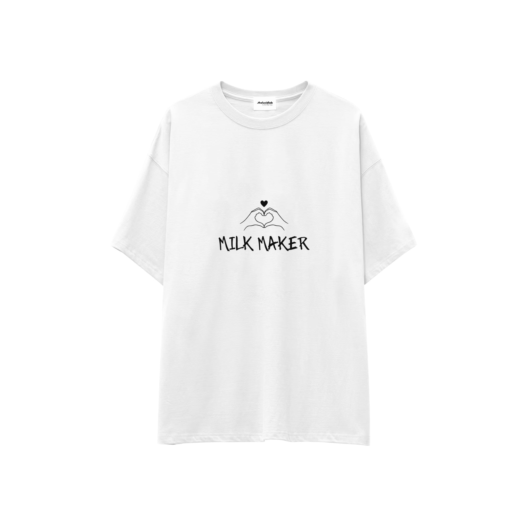 Milk Maker Oversize Tişört — Beyaz — ön görünüm