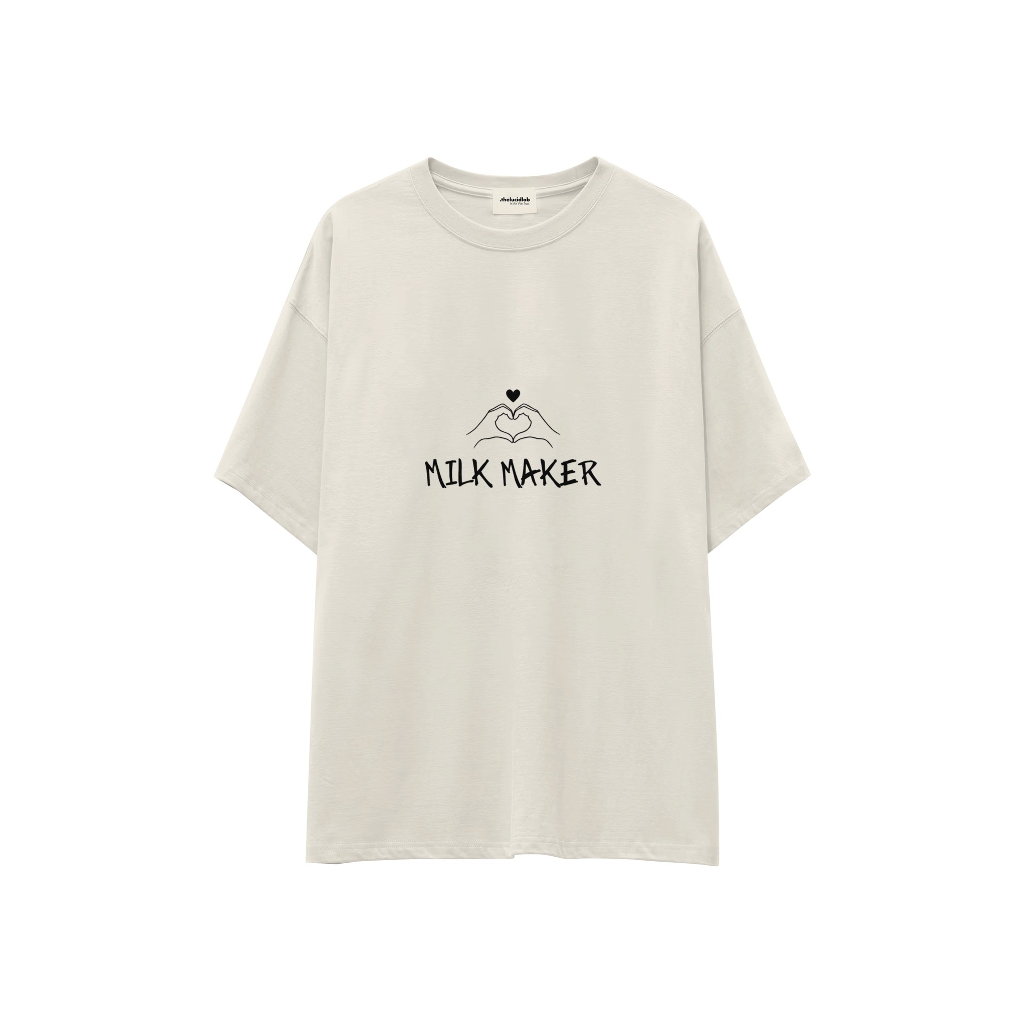 Milk Maker Oversize Tişört — Ekru — ön görünüm