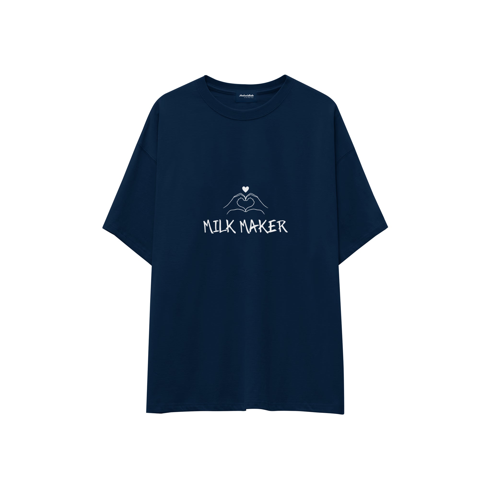 Milk Maker Oversize Tişört — Lacivert — ön görünüm