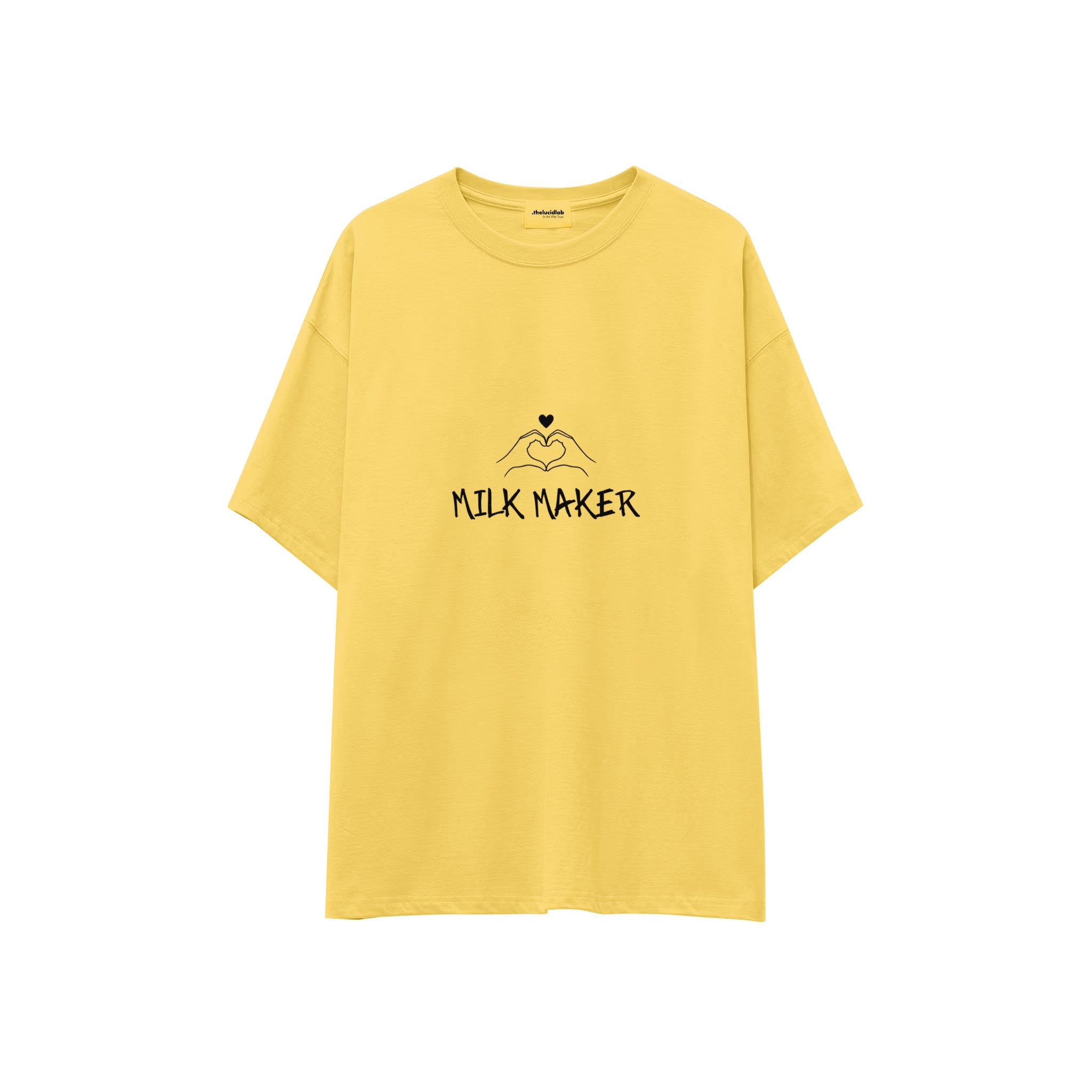 Milk Maker Oversize Tişört — Sarı — ön görünüm