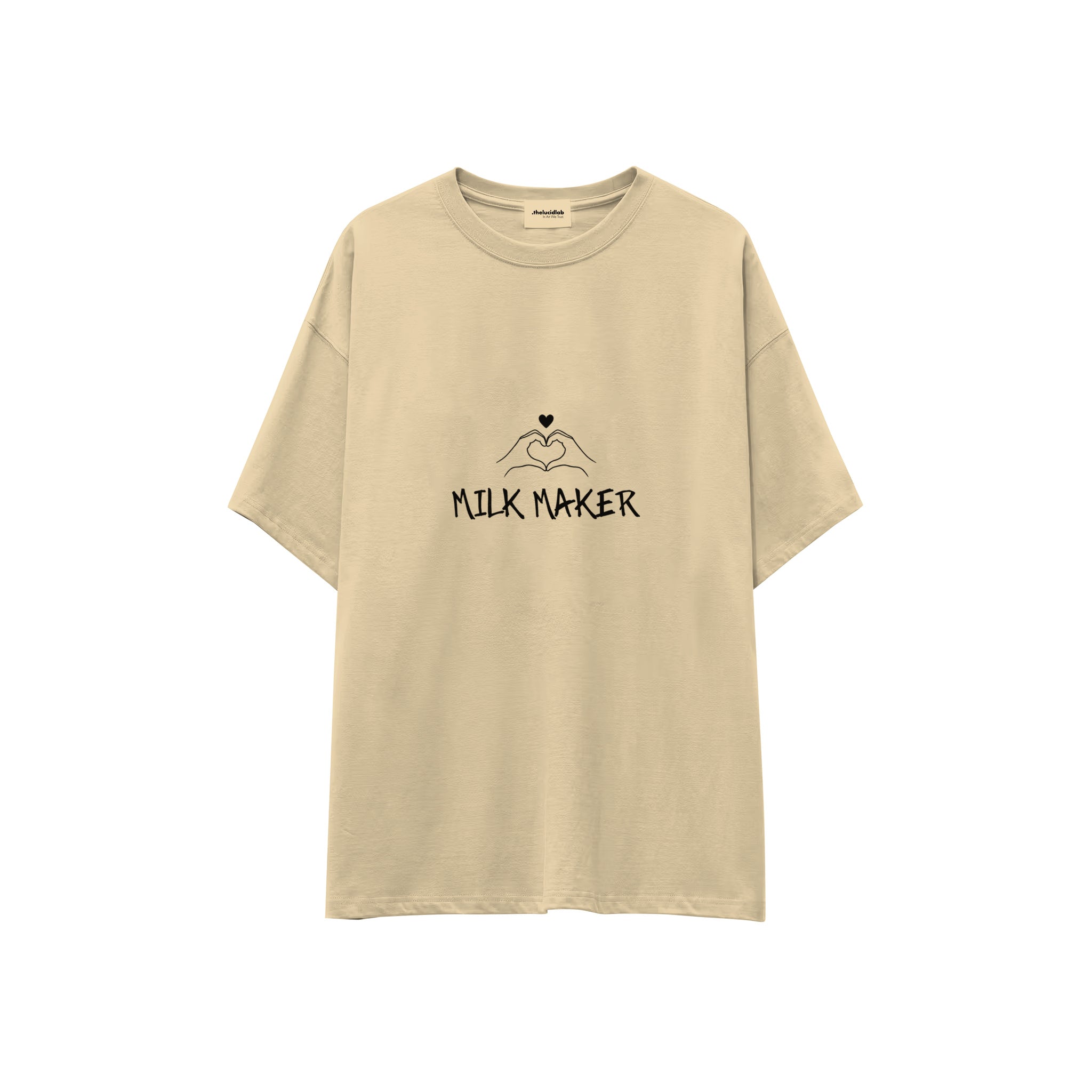 Milk Maker Oversize Tişört — Krem — ön görünüm