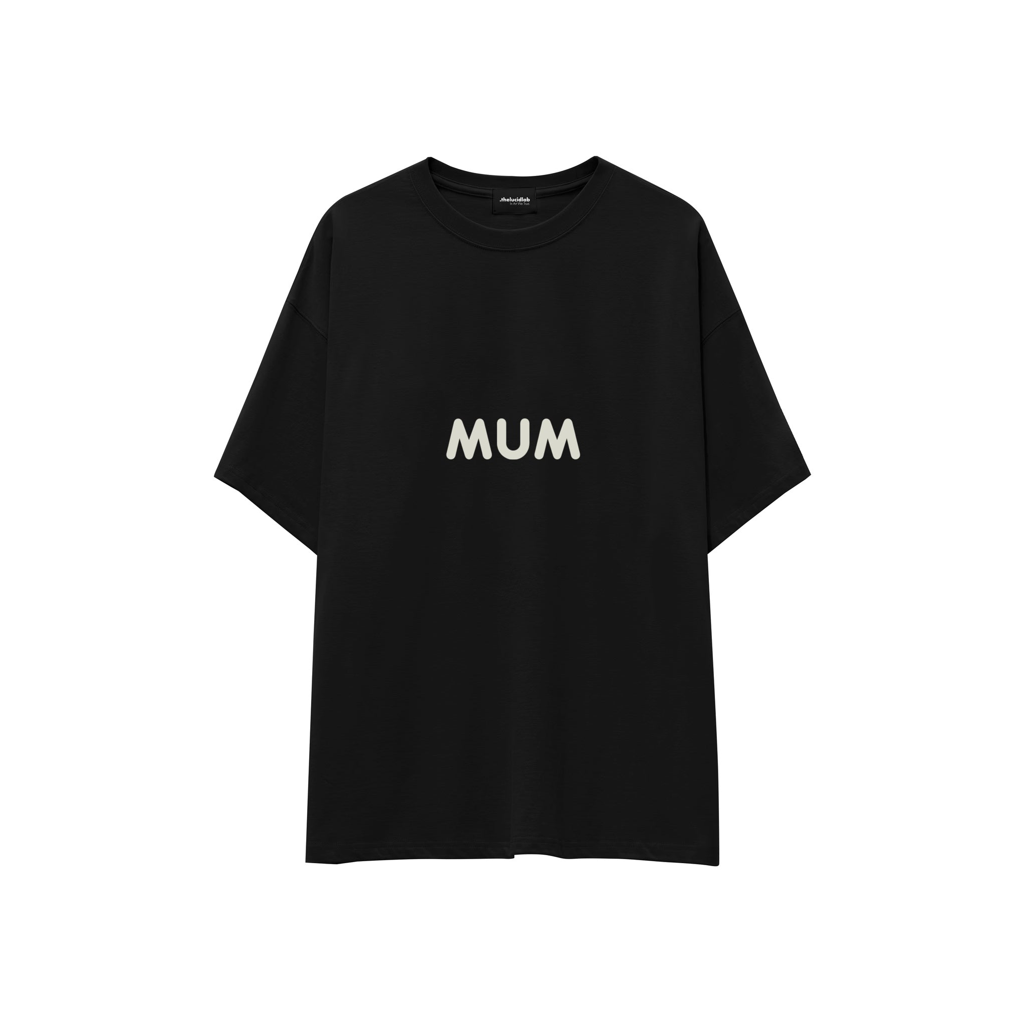 Mum Oversize Tişört — Siyah — ön görünüm