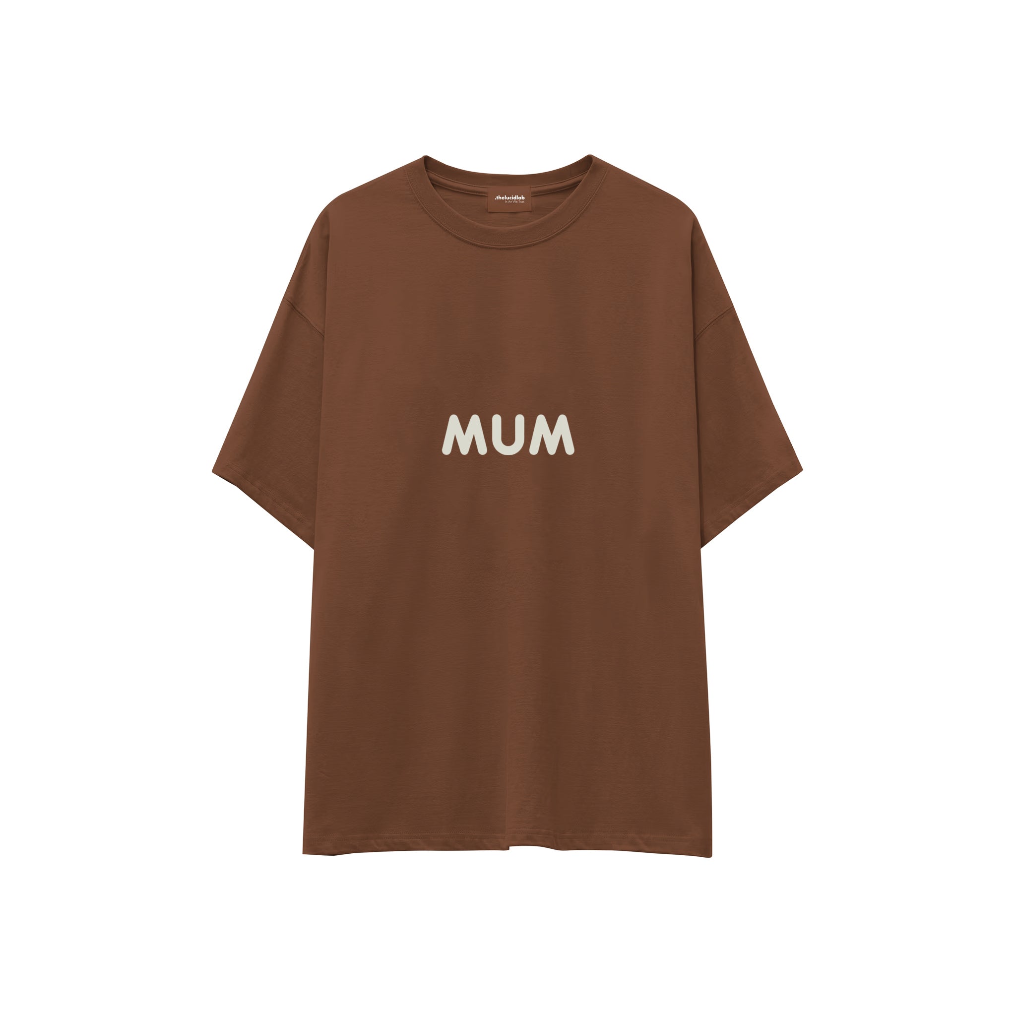 Mum Oversize Tişört — Kahverengi — ön görünüm