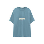 Mum Oversize Tişört — Çelik Mavi — ön görünüm