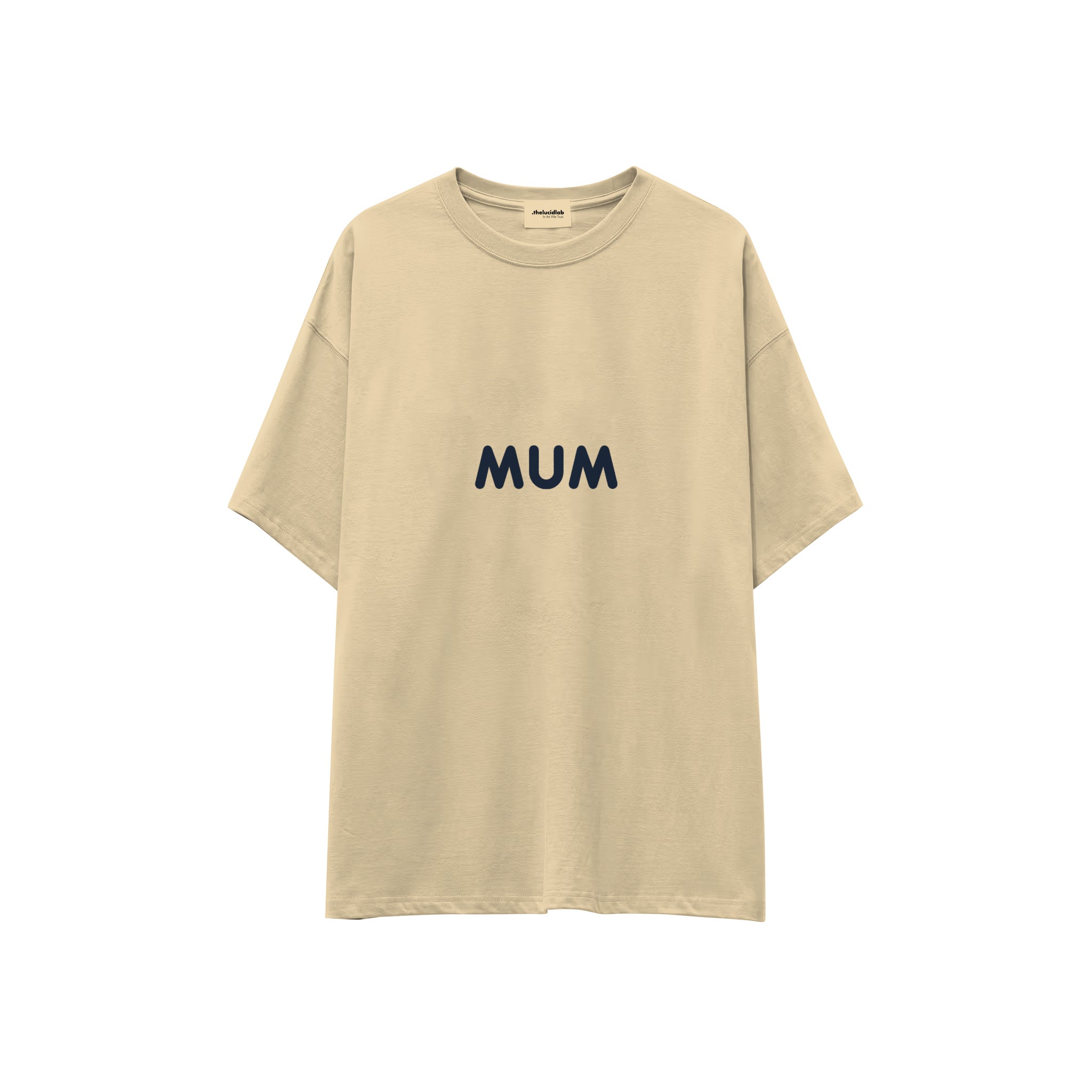 Mum Oversize Tişört — Krem — ön görünüm
