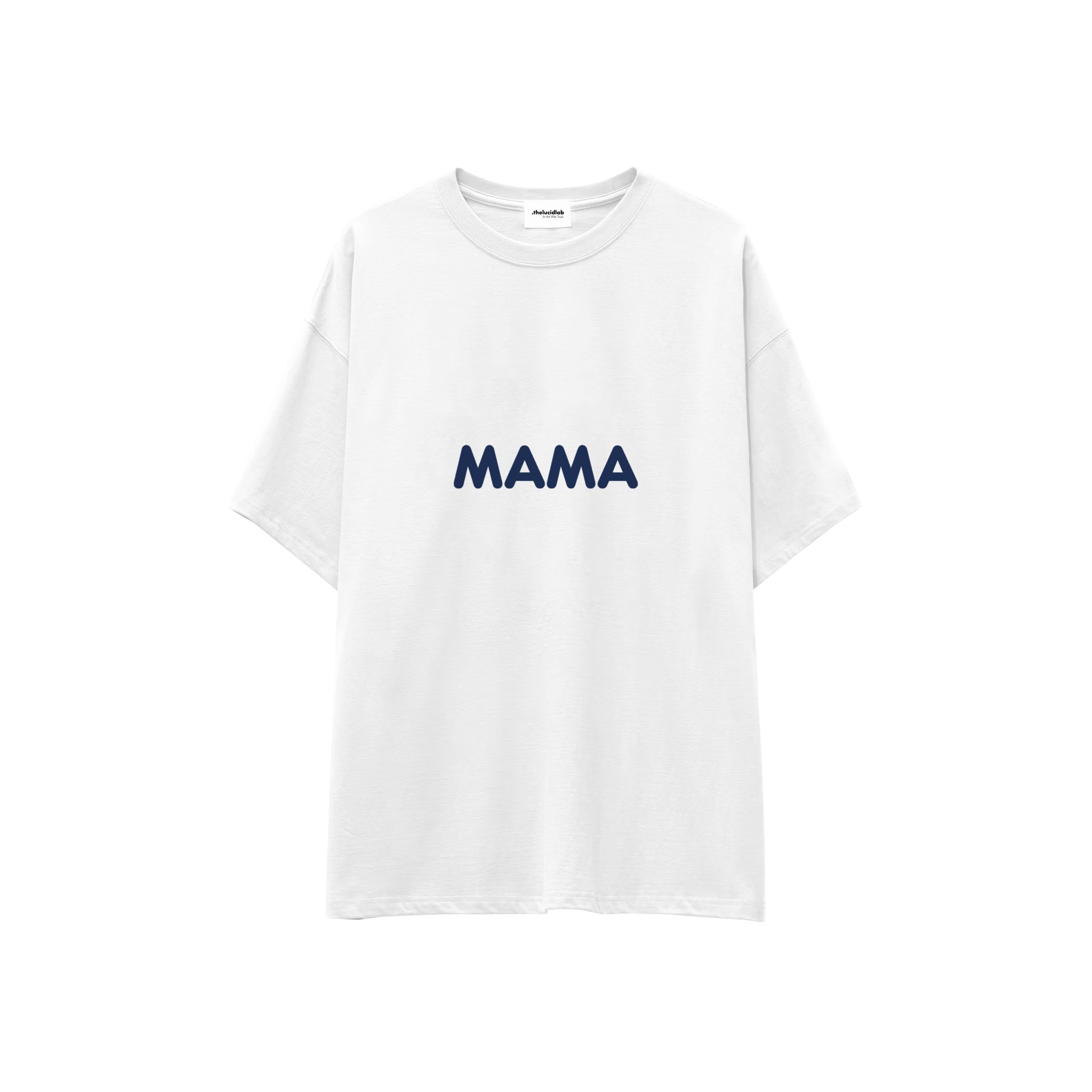Mama Oversize Tişört — Beyaz — ön görünüm