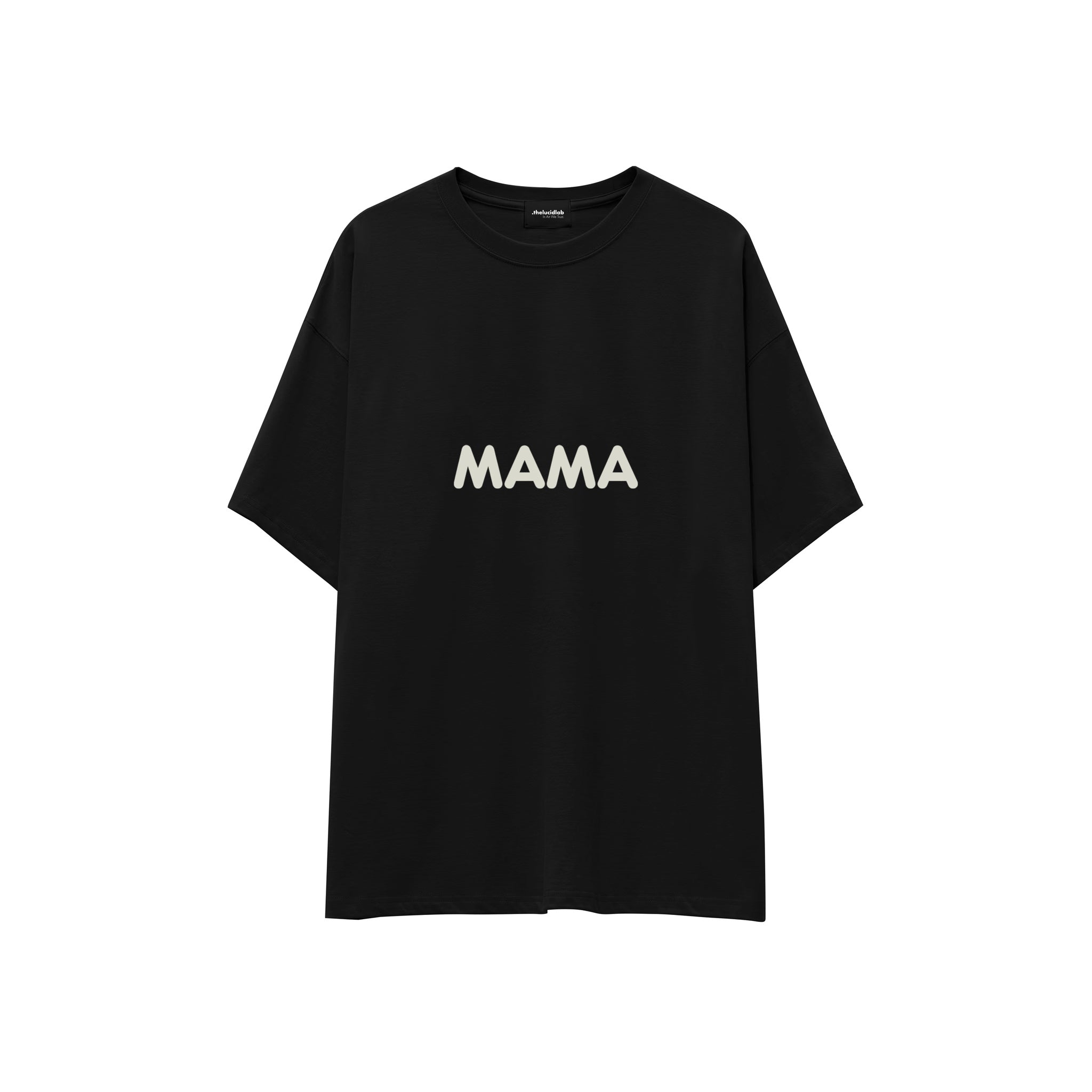 Mama Oversize Tişört — Siyah — ön görünüm