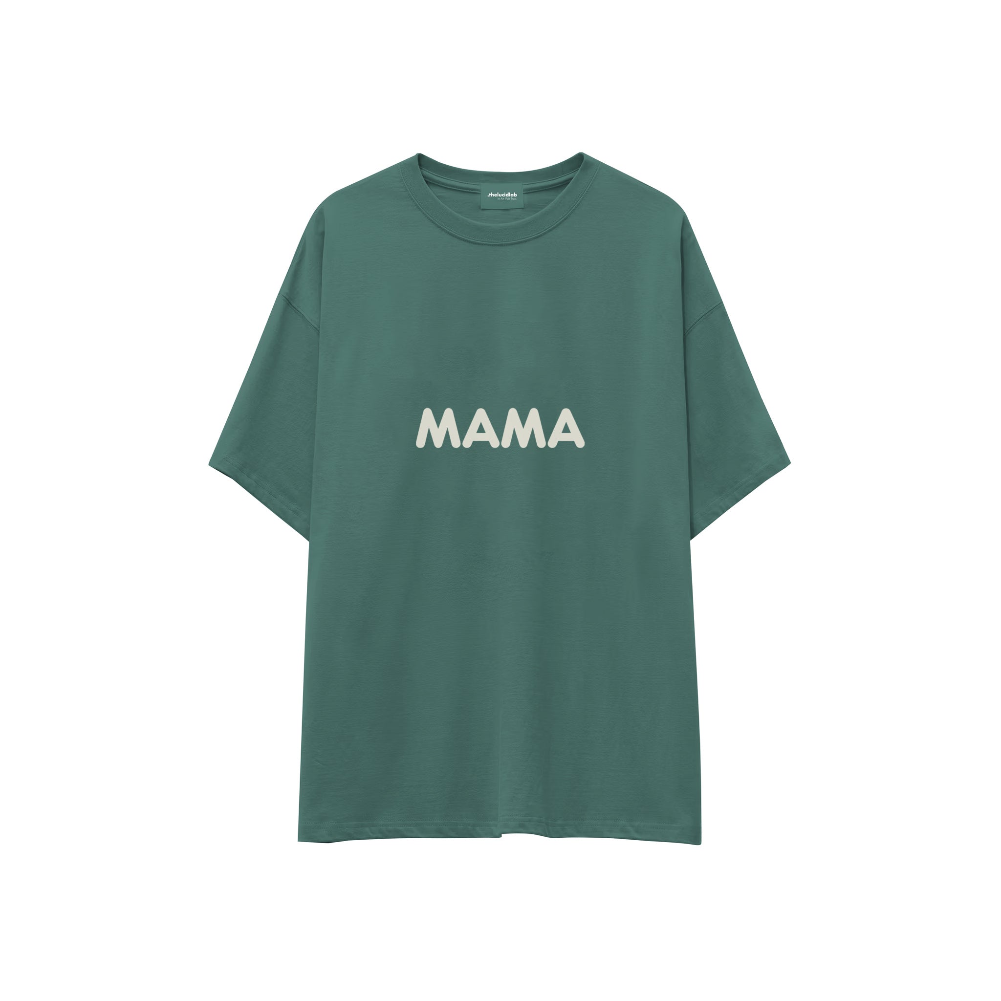 Mama Oversize Tişört — Yeşil — ön görünüm