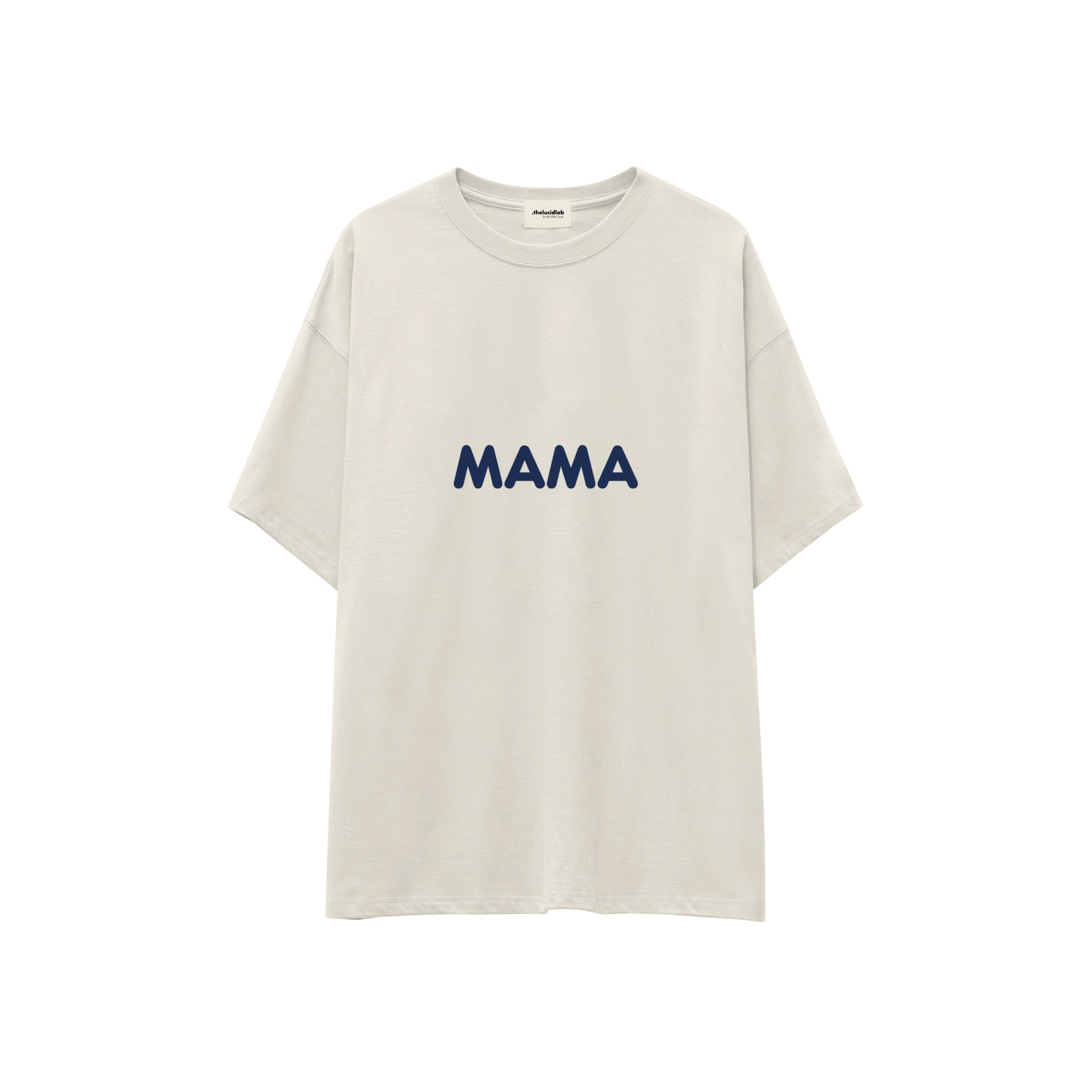 Mama Oversize Tişört — Ekru — ön görünüm