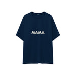 Mama Oversize Tişört — Lacivert — ön görünüm