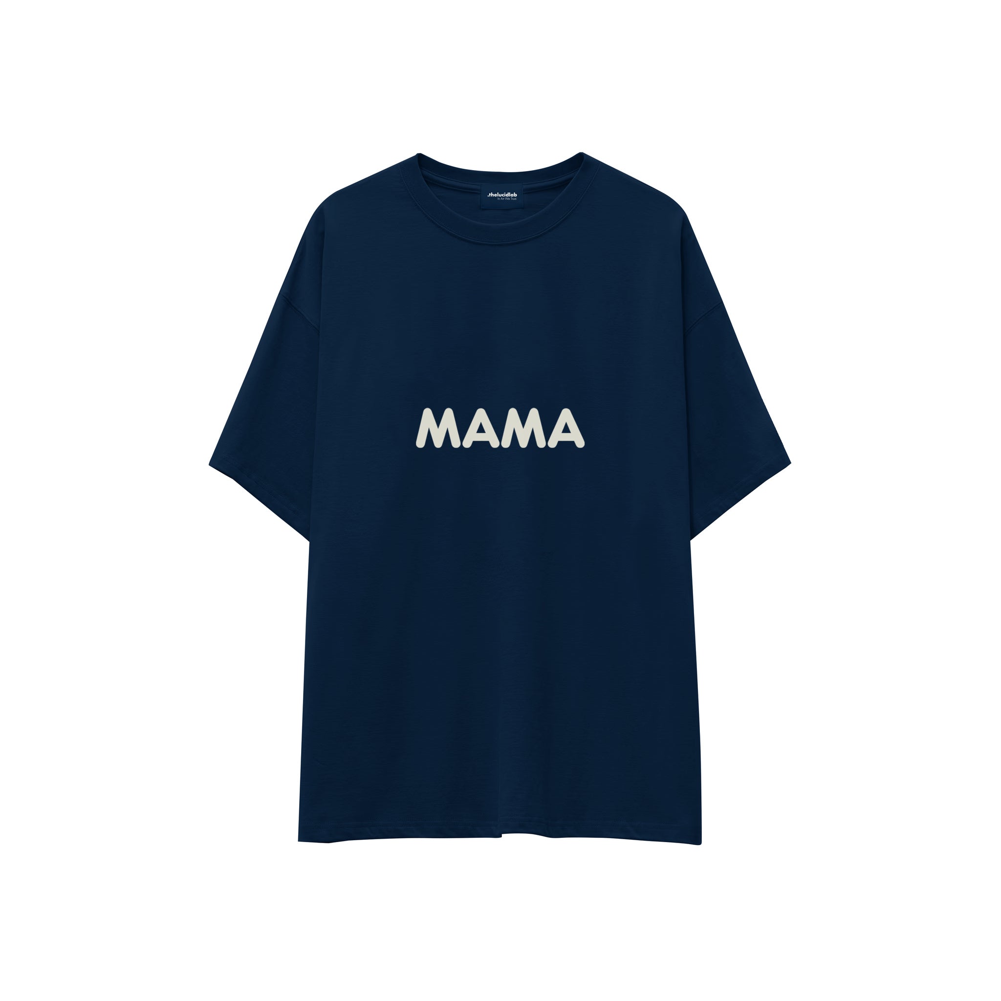 Mama Oversize Tişört — Lacivert — ön görünüm