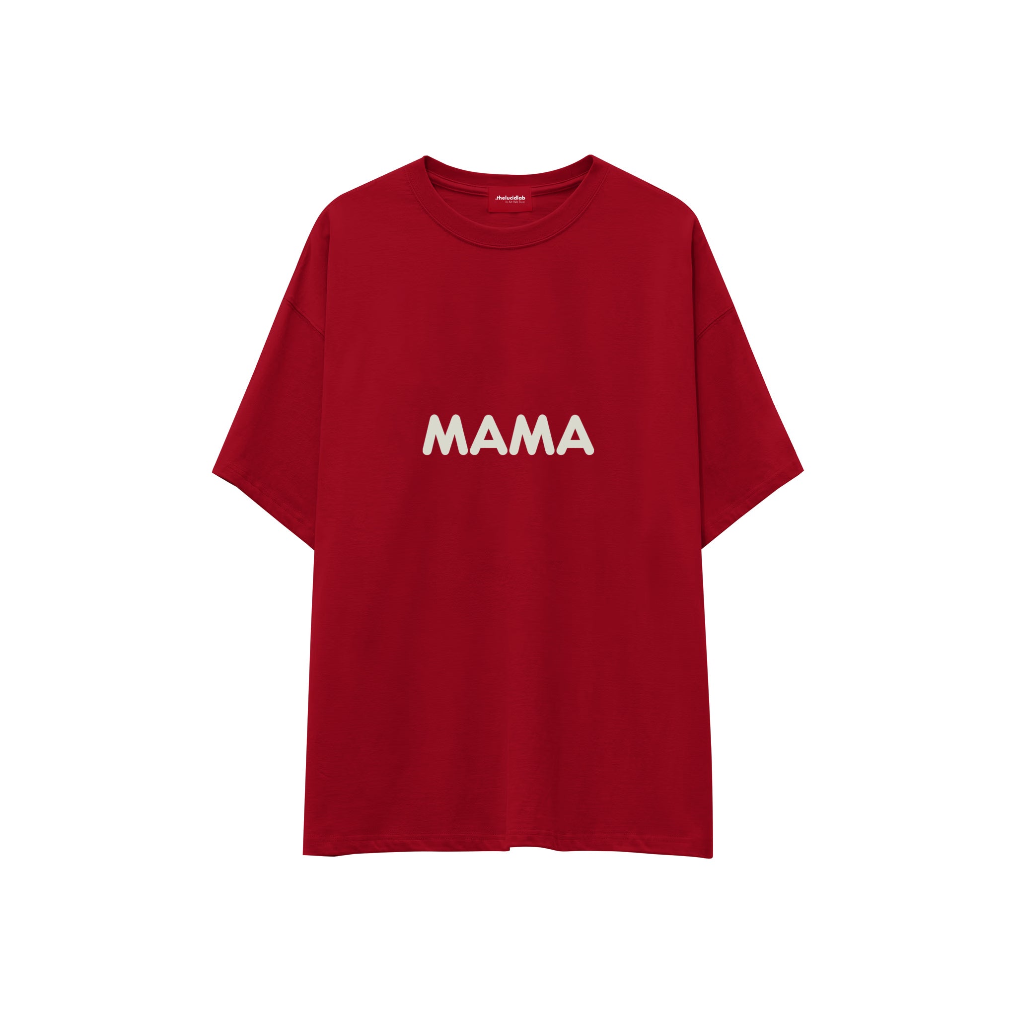 Mama Oversize Tişört — Kırmızı — ön görünüm