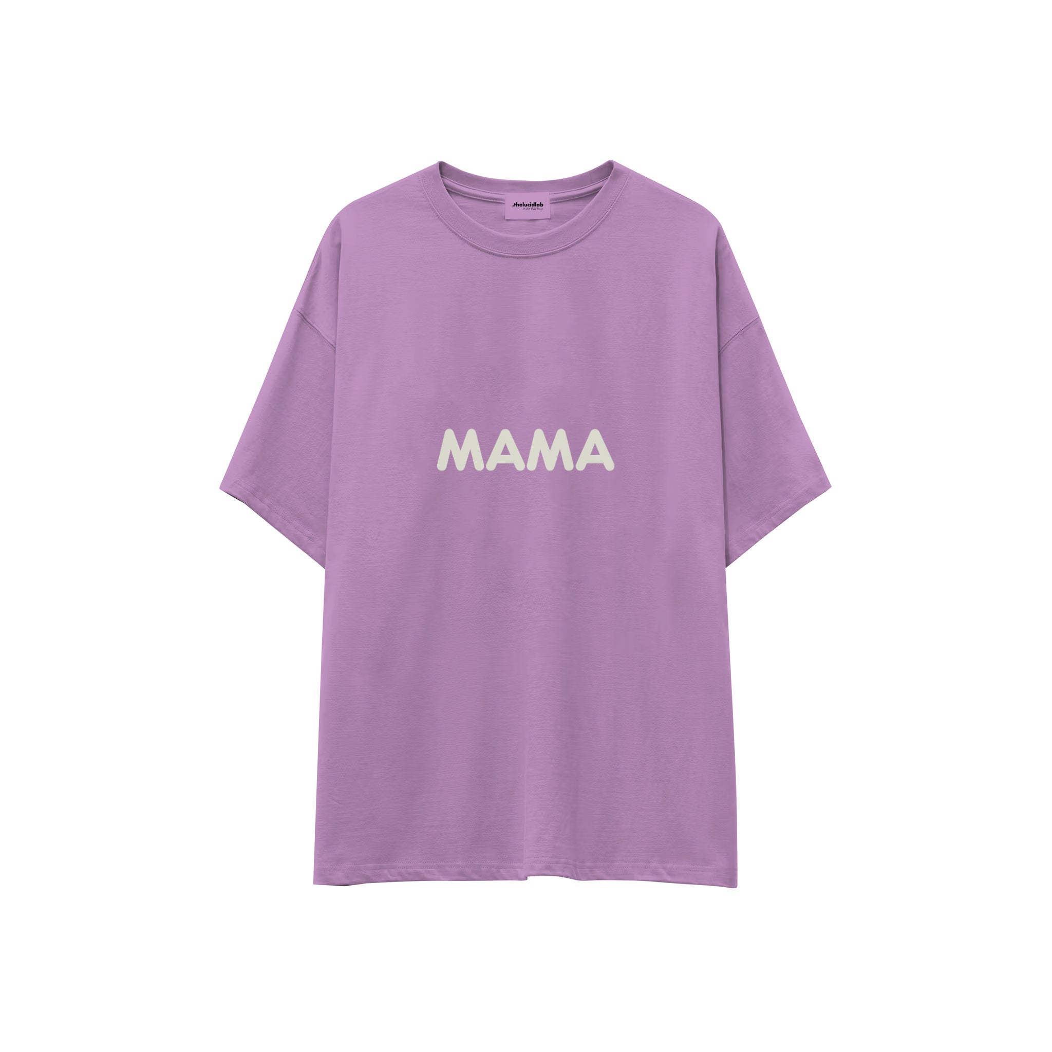 Mama Oversize Tişört — Lila — ön görünüm
