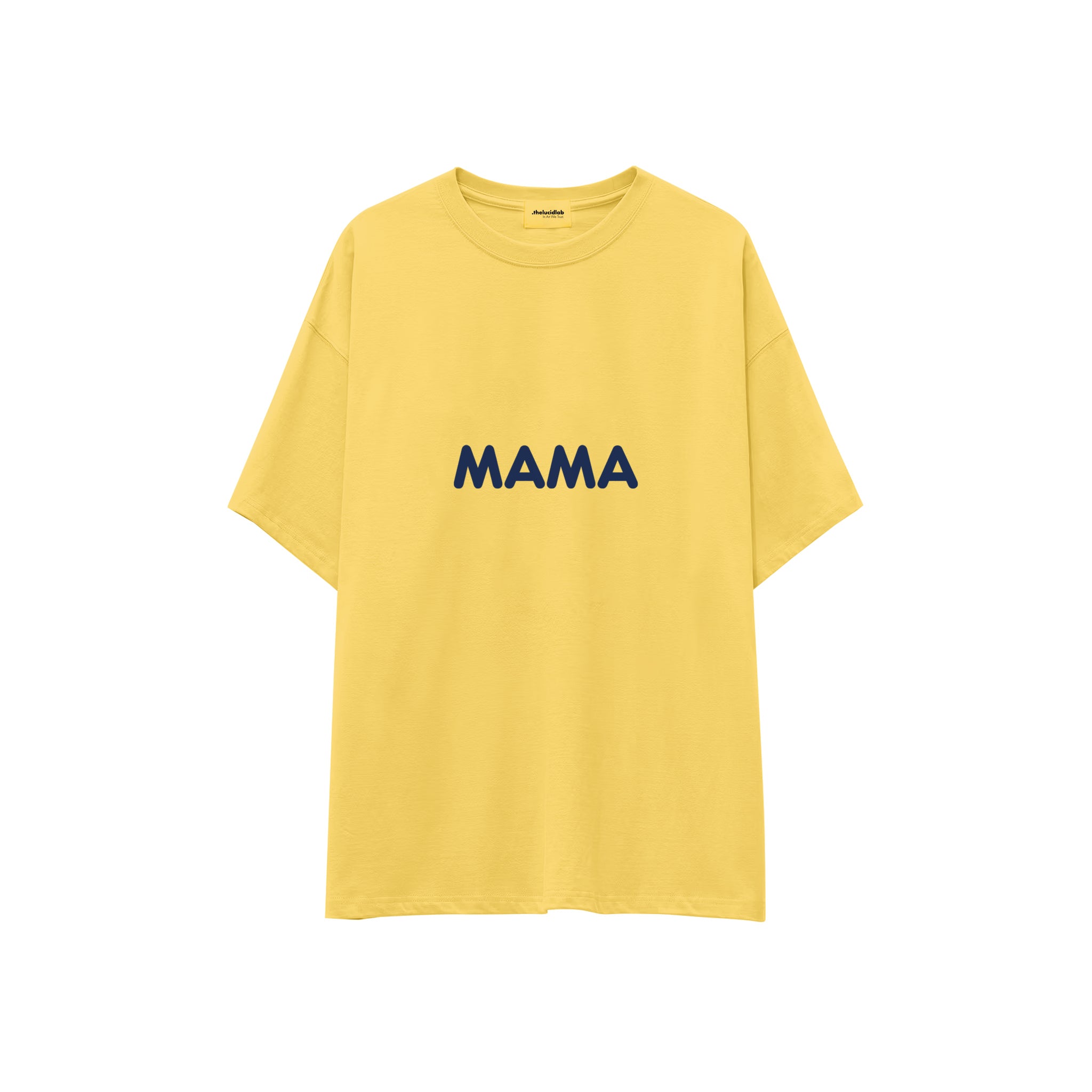 Mama Oversize Tişört — Sarı — ön görünüm