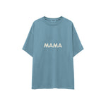 Mama Oversize Tişört — Çelik Mavi — ön görünüm