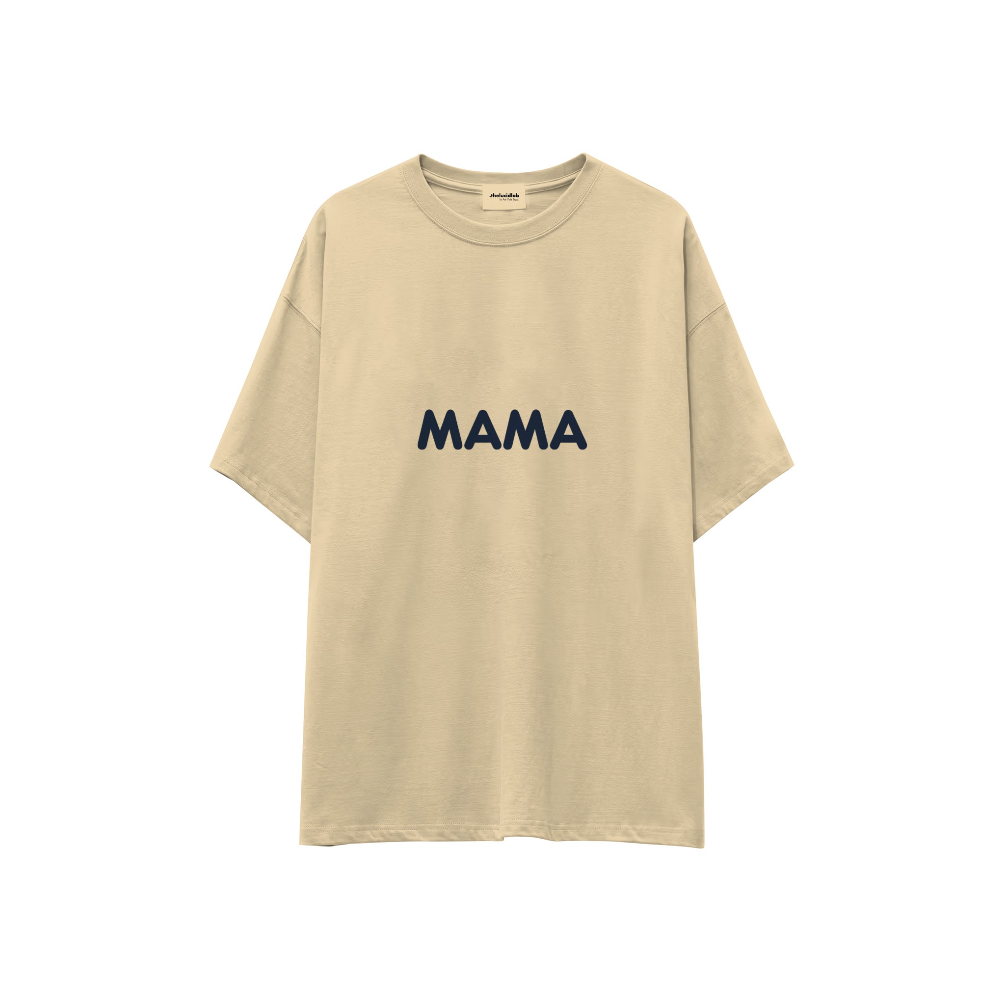 Mama Oversize Tişört — Krem — ön görünüm