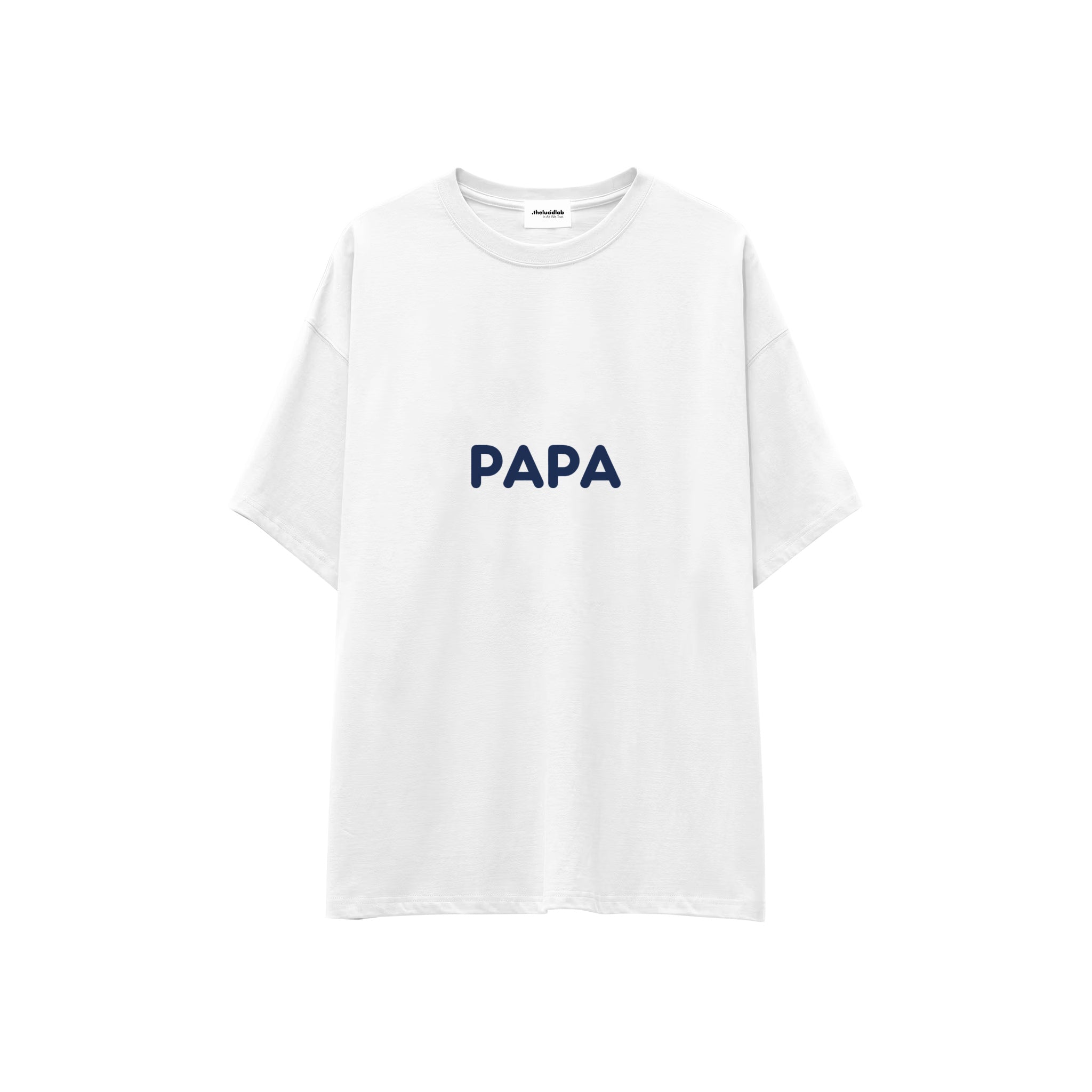 Papa Oversize Tişört — Beyaz — ön görünüm