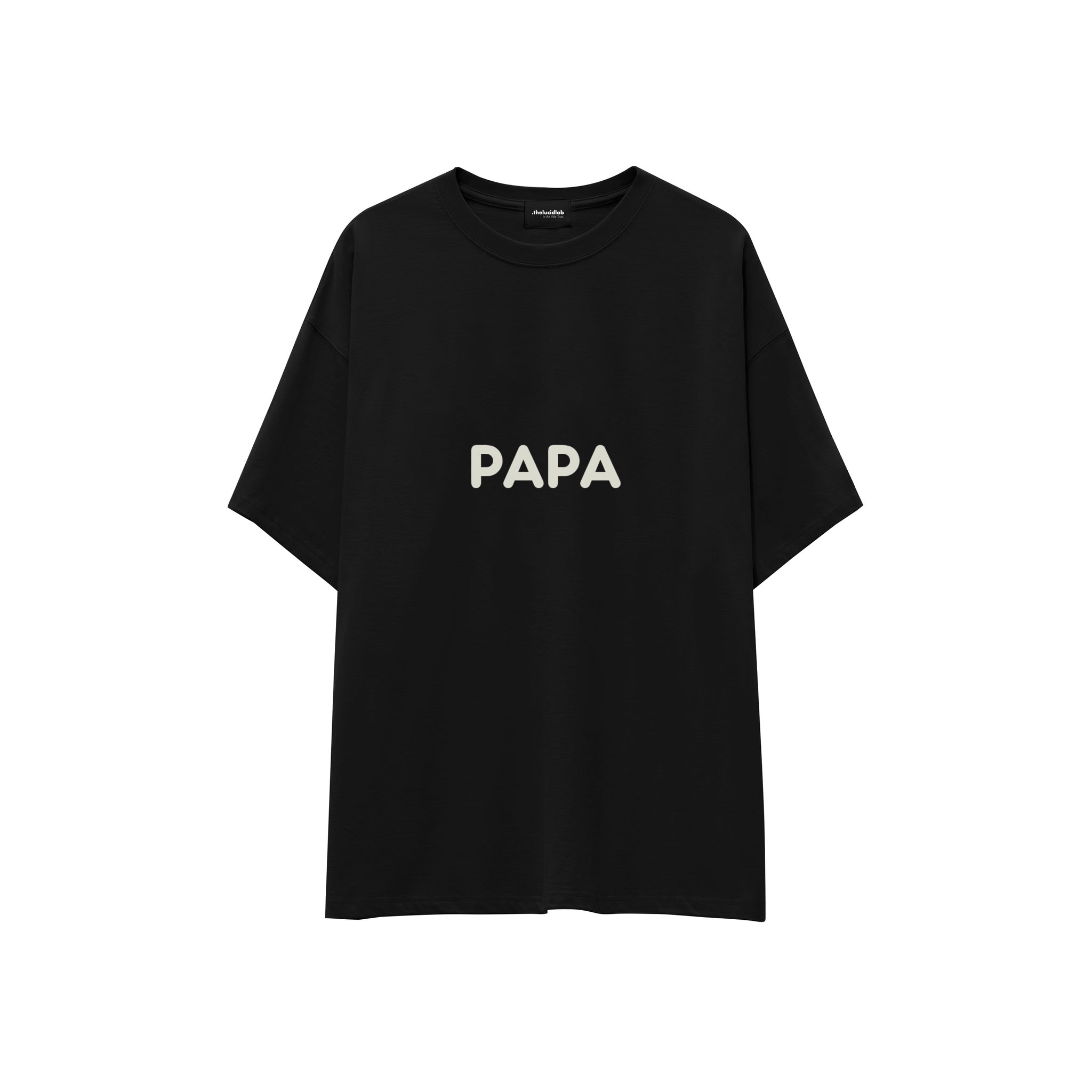 Papa Oversize Tişört — Siyah — ön görünüm