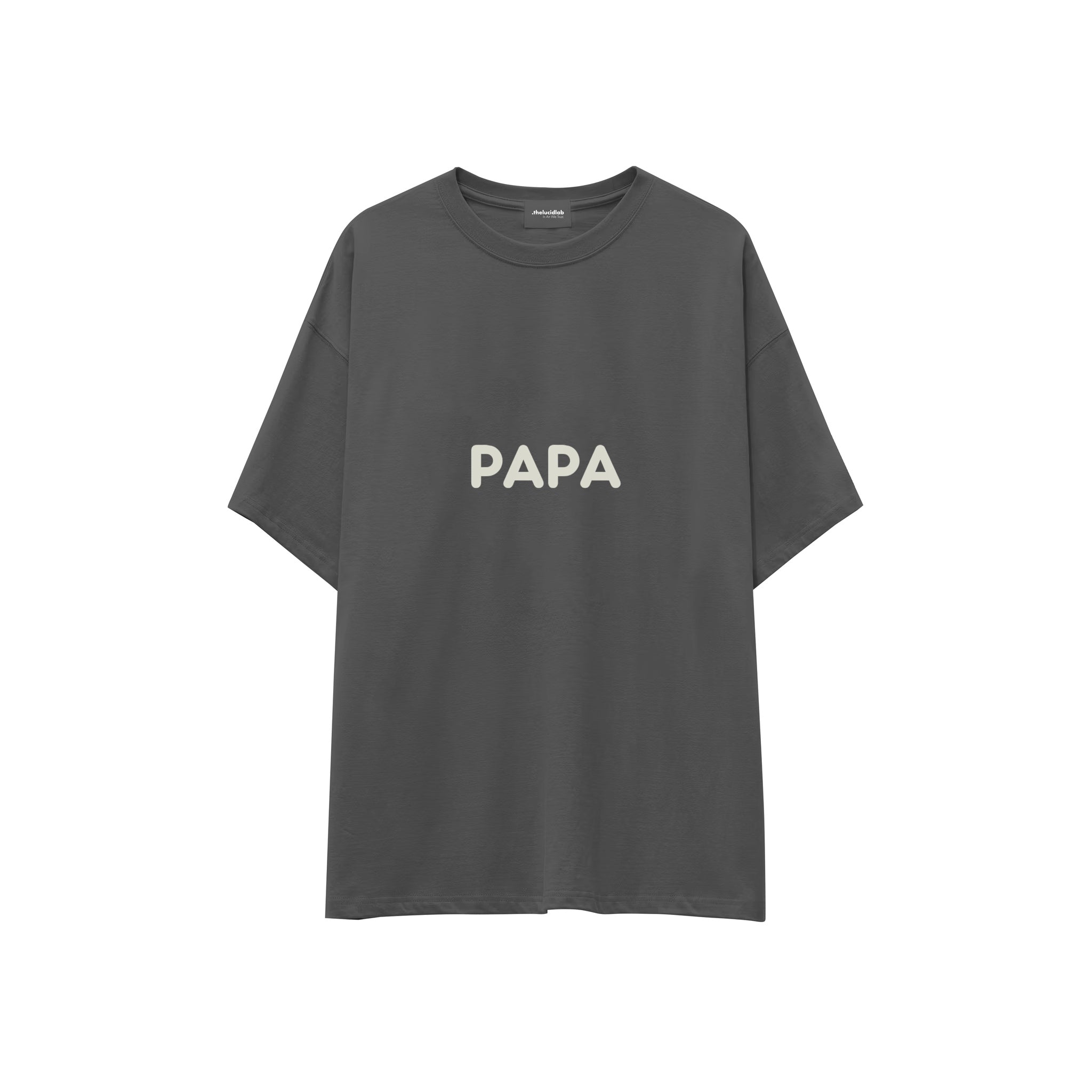Papa Oversize Tişört — Antrasit — ön görünüm