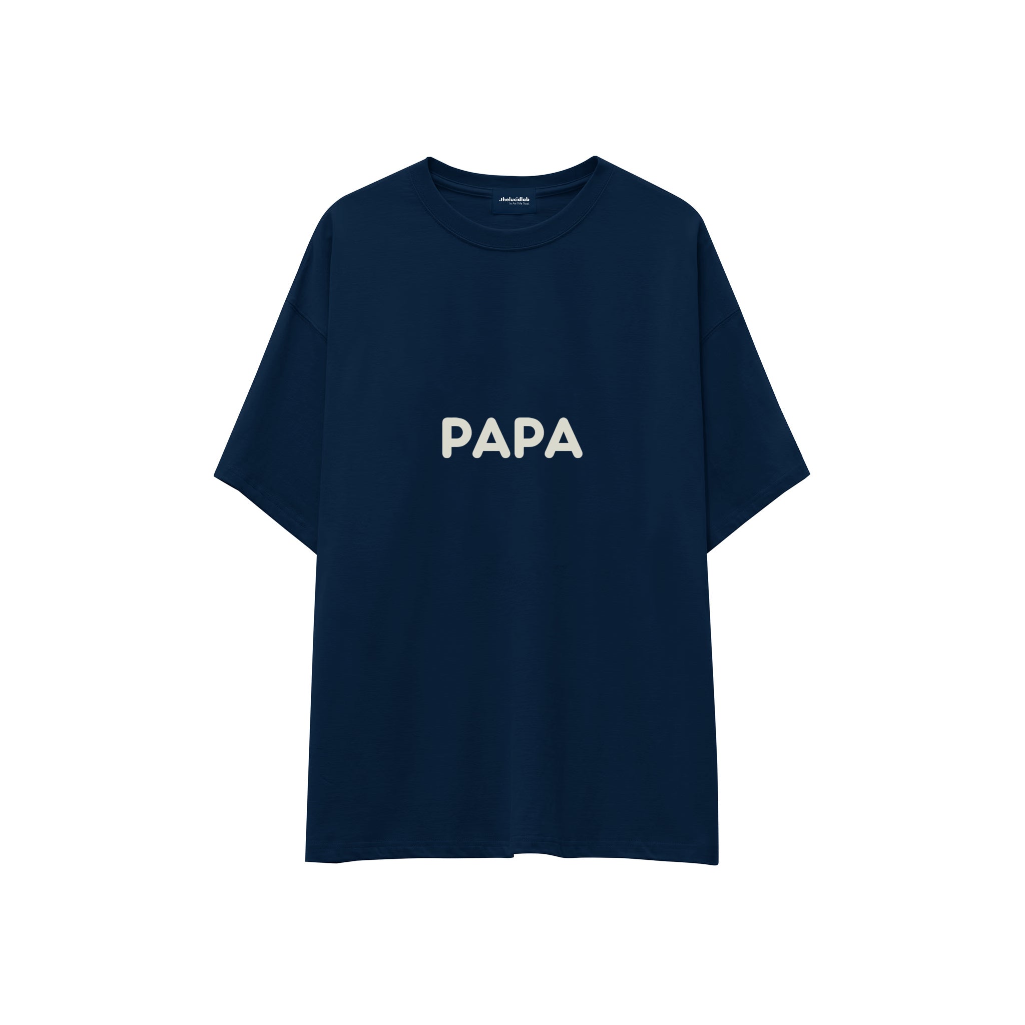 Papa Oversize Tişört — Lacivert — ön görünüm