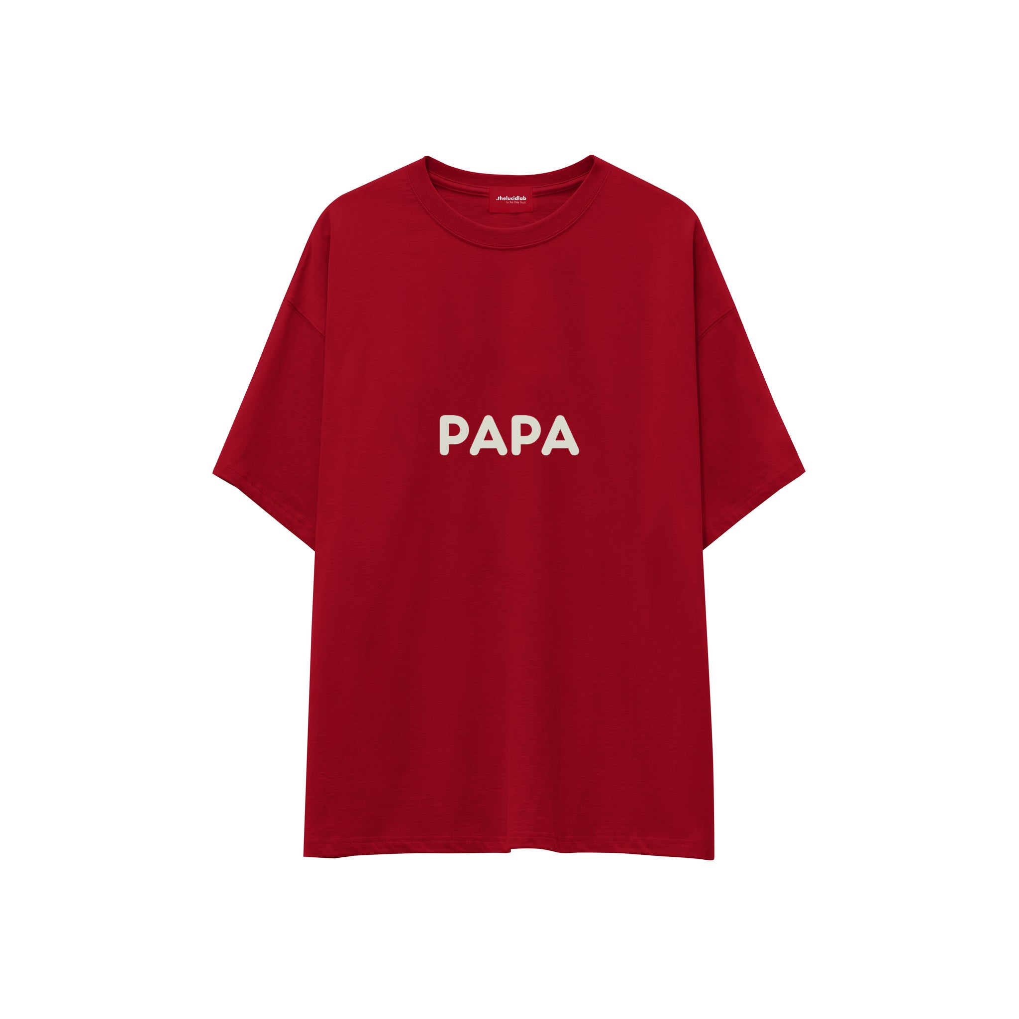 Papa Oversize Tişört — Kırmızı — ön görünüm