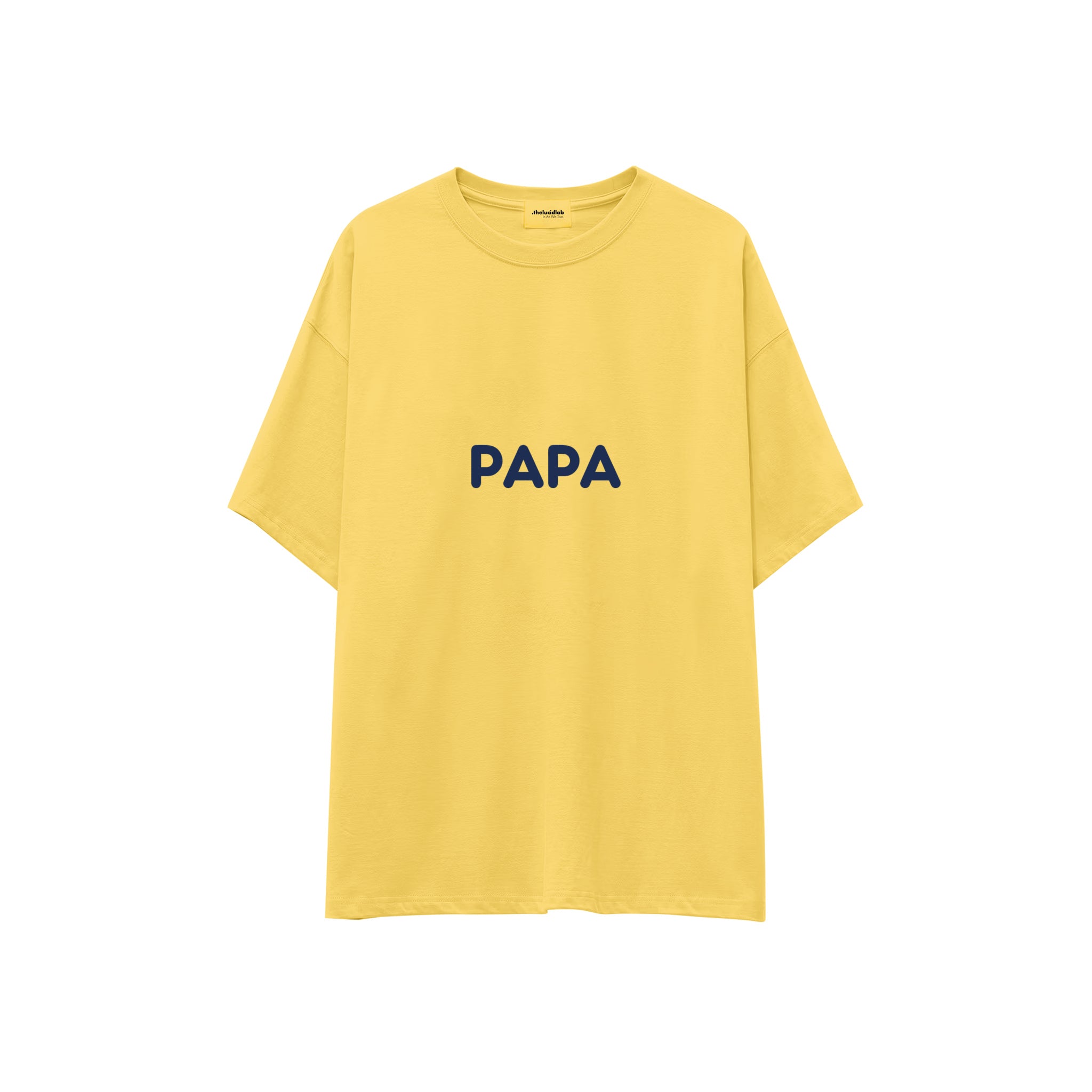 Papa Oversize Tişört — Sarı — ön görünüm