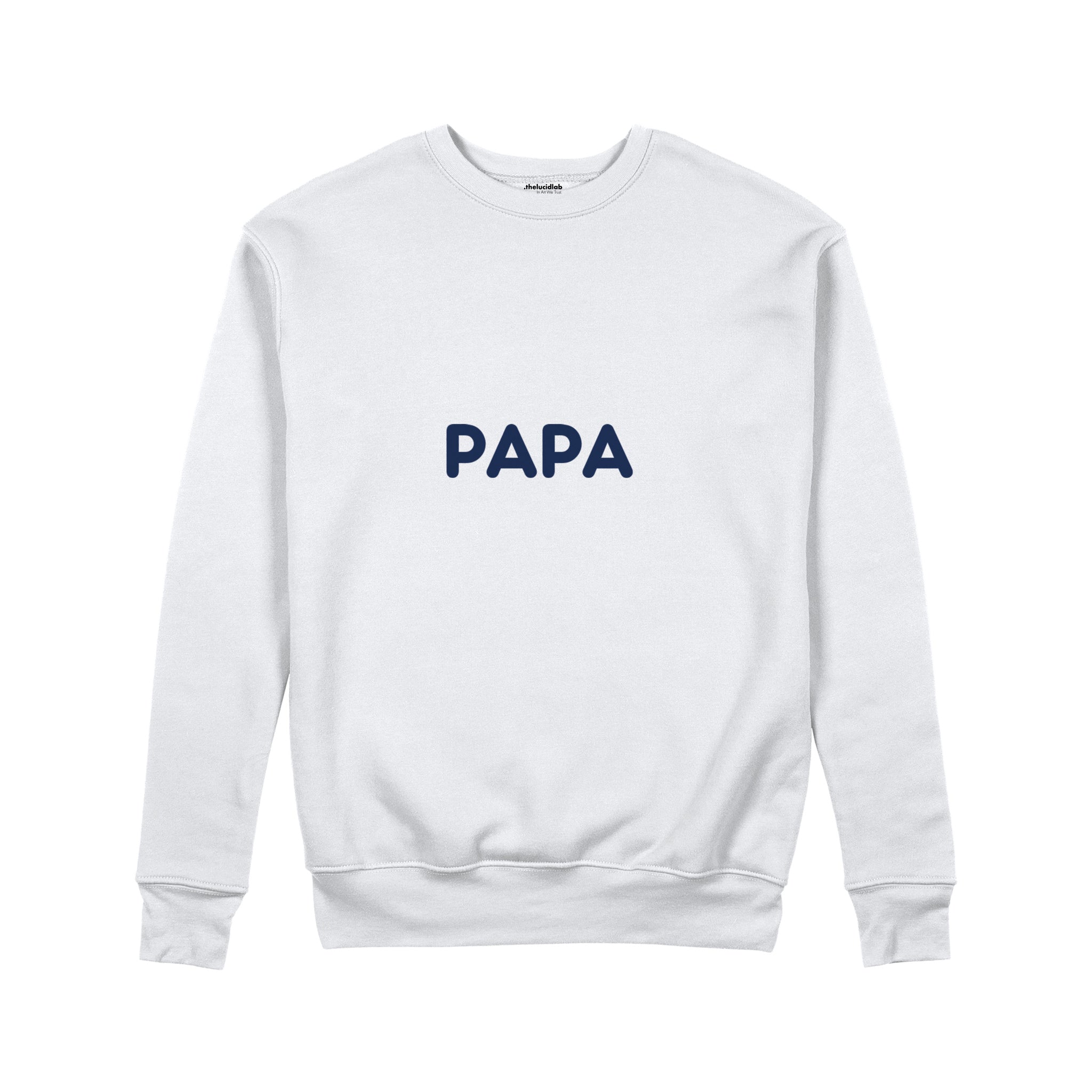 Papa Sweatshirt — Beyaz — ön görünüm