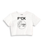 F*CK YOU Pie Chart Crop Tişört – Beyaz – ön ana baskı