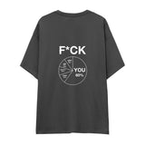 F*CK YOU Pie Chart Oversize Tişört – Antrasit – sırt baskısı