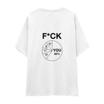 F*CK YOU Pie Chart Oversize Tişört – Beyaz – sırt baskısı